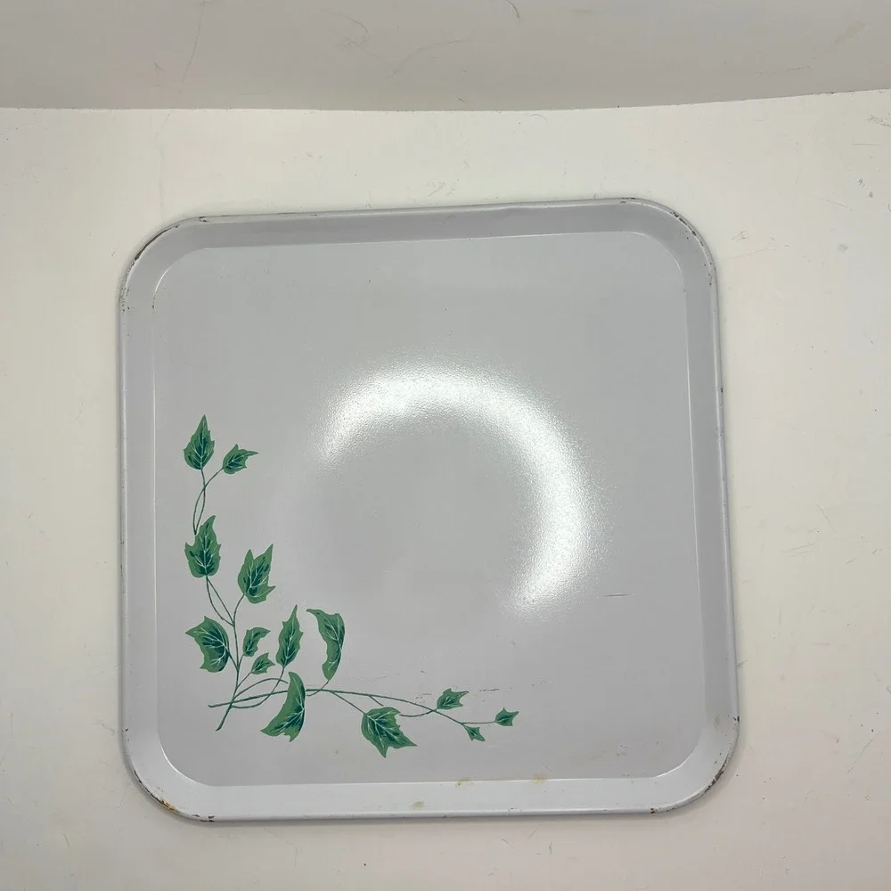 Vintage English Ivy Kitchen Set Serv-a-dish Trays Pot Holders Towel Table Cloth